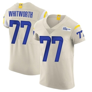Elite Andrew Whitworth Men's Los Angeles Rams Bone Vapor Jersey
