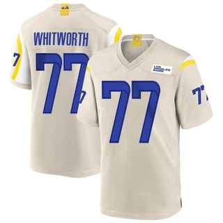 Game Andrew Whitworth Men's Los Angeles Rams Bone Jersey