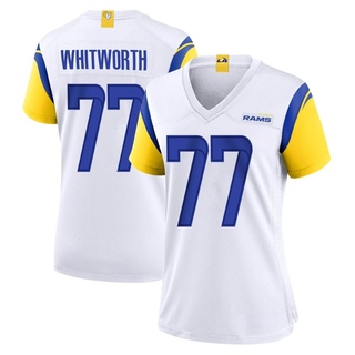Game Andrew Whitworth Women's Los Angeles Rams Jersey - White
