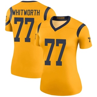 Legend Andrew Whitworth Women's Los Angeles Rams Color Rush Jersey - Gold