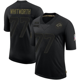 Limited Andrew Whitworth Men's Los Angeles Rams 2020 Salute To Service Jersey - Black