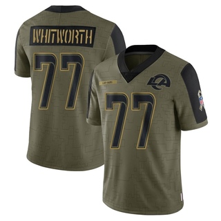 Limited Andrew Whitworth Men's Los Angeles Rams 2021 Salute To Service Jersey - Olive