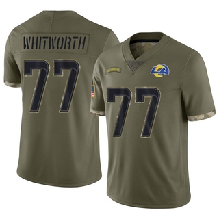 Limited Andrew Whitworth Men's Los Angeles Rams 2022 Salute To Service Jersey - Olive
