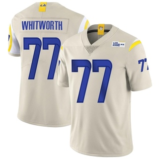Limited Andrew Whitworth Men's Los Angeles Rams Bone Vapor Jersey