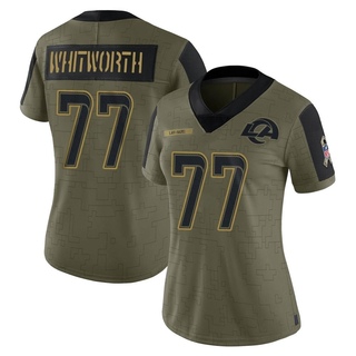 Limited Andrew Whitworth Women's Los Angeles Rams 2021 Salute To Service Jersey - Olive