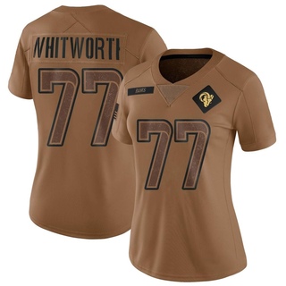 Limited Andrew Whitworth Women's Los Angeles Rams 2023 Salute To Service Jersey - Brown