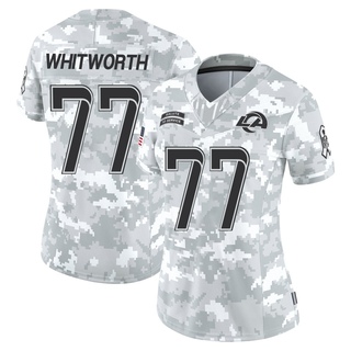 Limited Andrew Whitworth Women's Los Angeles Rams 2024 Salute to Service Jersey - Arctic Camo