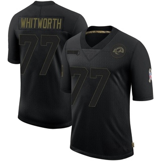 Limited Andrew Whitworth Youth Los Angeles Rams 2020 Salute To Service Jersey - Black