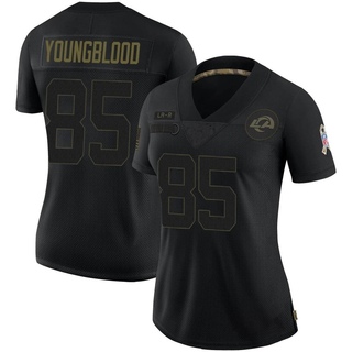 Limited Jack Youngblood Women's Los Angeles Rams 2020 Salute To Service Jersey - Black