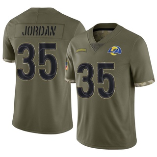Limited Michael Jordan Men's Los Angeles Rams 2022 Salute To Service Jersey - Olive
