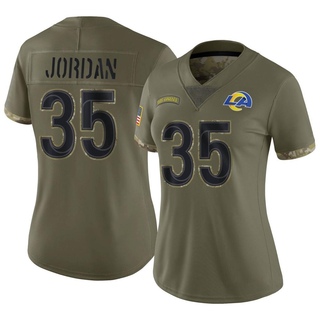 Limited Michael Jordan Women's Los Angeles Rams 2022 Salute To Service Jersey - Olive