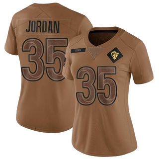 Limited Michael Jordan Women's Los Angeles Rams 2023 Salute To Service Jersey - Brown