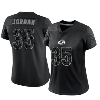Limited Michael Jordan Women's Los Angeles Rams Reflective Jersey - Black